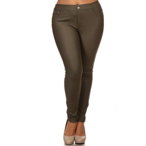 Pants - Stretchy Leggings Jeggings Plus Size Pants Army